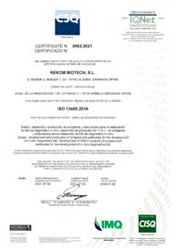 ISO 13485 certificate